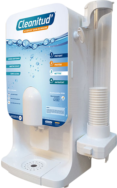 Distributeur automatique de rince-bouche sans contact 540ml, distributeur  de rince-bouche mural pour salle de bain pour enfants et adultes-blanc