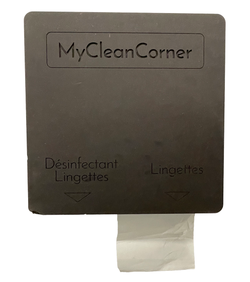 Distributeur de lingettes désinfectantes - CleanCorner - Cleanitud - hygiène au travail