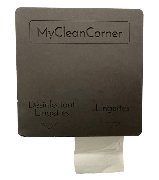 Distributeur de lingettes désinfectantes - CleanCorner - Cleanitud - hygiène au travail